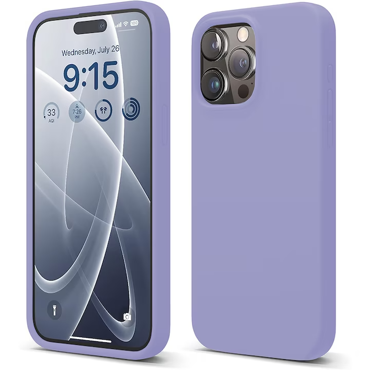 Husă Casey StudioSTM pentru iPhone 15 Pro Max, Soft Silicone Premium, Microfibră în Interior, pentru Încărcare Wireless